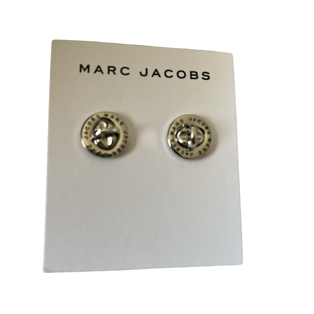 Marc Jacobs Silver Button Earrings